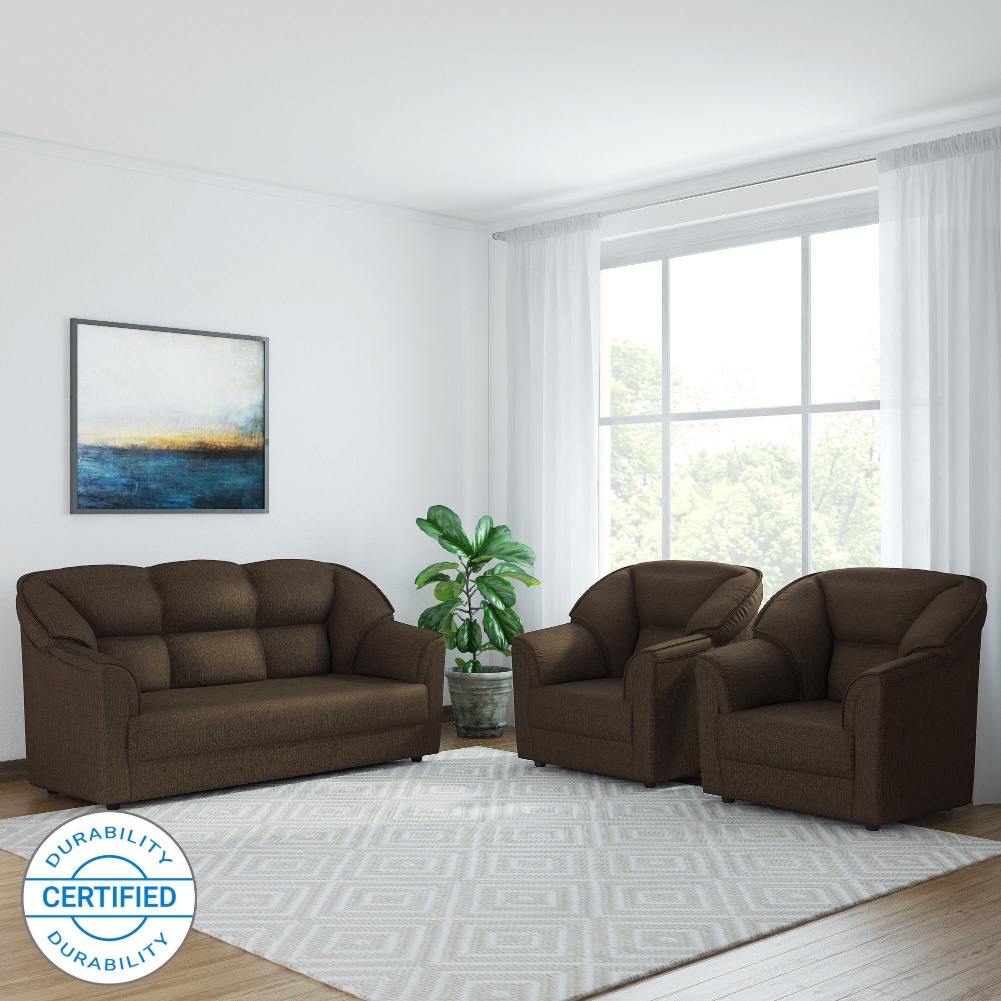 westido Herald Fabric 3 + 1 + 1 Sofa Set-picture-23