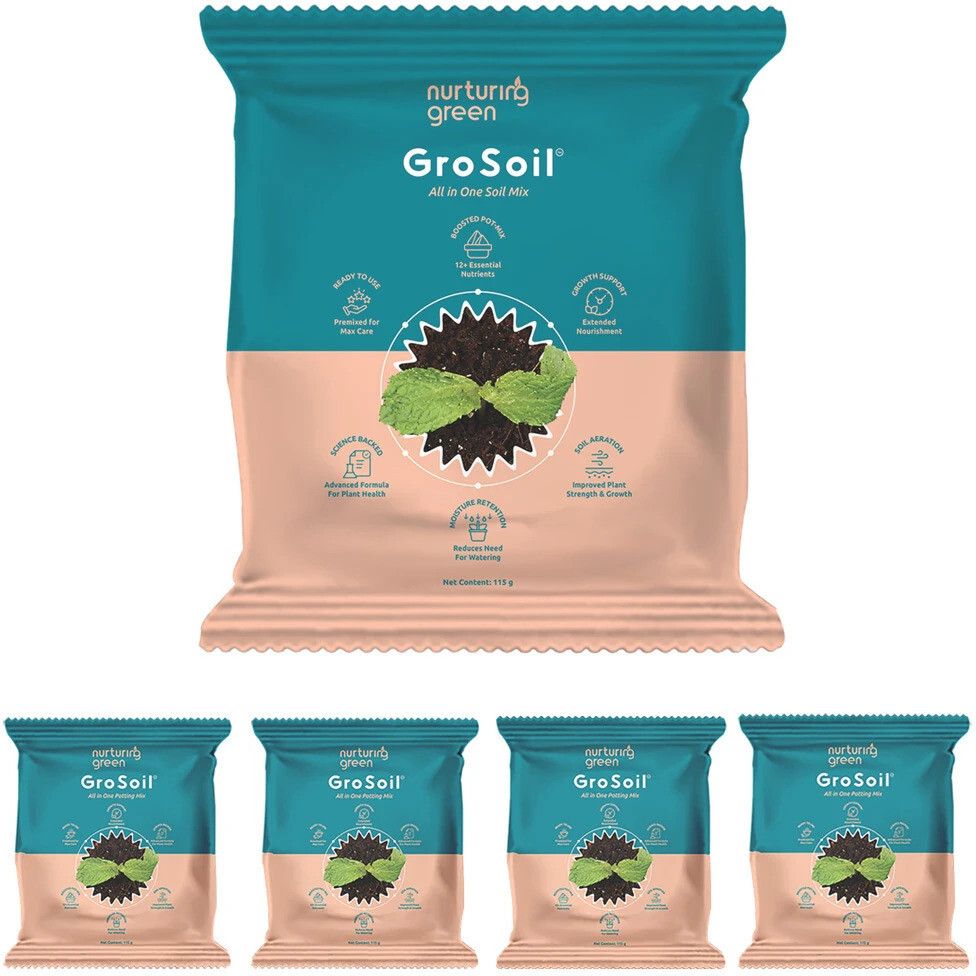 nurturing green GroSoil (Set of 5) - All in One Soil Mix Potting Mixture-picture-15