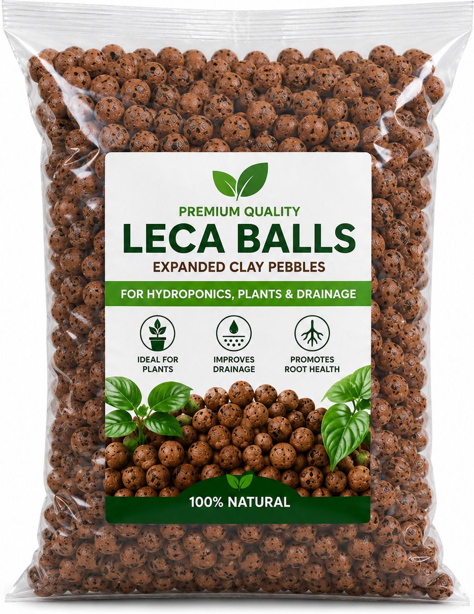 leca balls 500 gm (2.27 ltr) | lightweight expanded clay aggregate for plants fertilizer