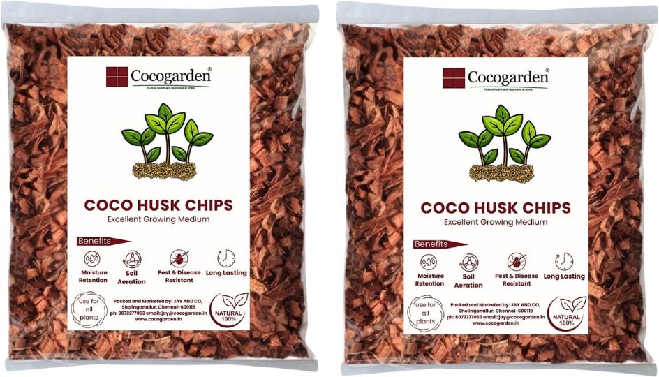 cocogarden Coconut Husk Chips Loose – 2 Kg | Potting Mix, Mulching & Moisture Retention Husk-picture-14