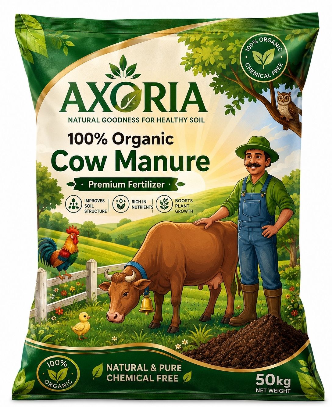 axoria Cow dung manure organic vermicompostt -50kg Manure, Potting Mixture-picture-30