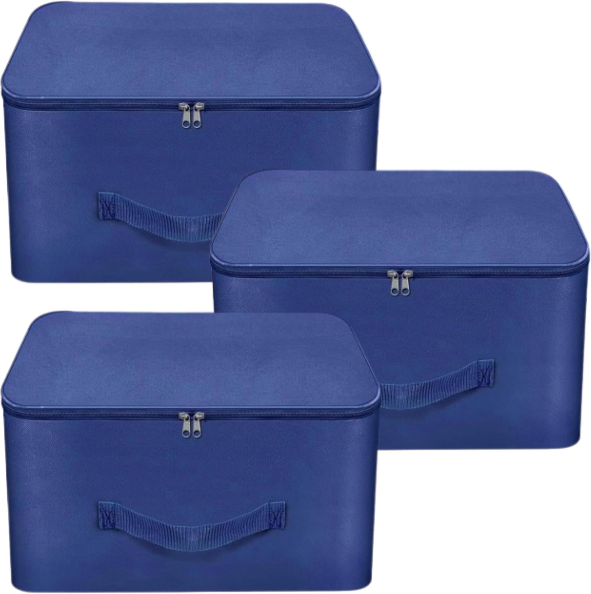 ANGELFLYY Wardrobe Organizer Storage Bag with Zipper and Handle WB-30L-Blue-P3 Polyester Laundry Bag-image-2