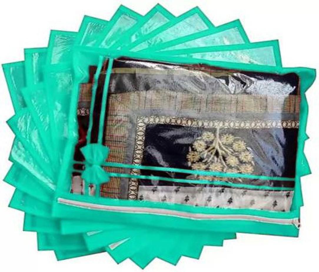 Tiarakrafts Packing Saree Cover/Suit Cover/Cloths organizer garment cover GREEN (packOf12) Poly-canvas Laundry Bag-picture-17