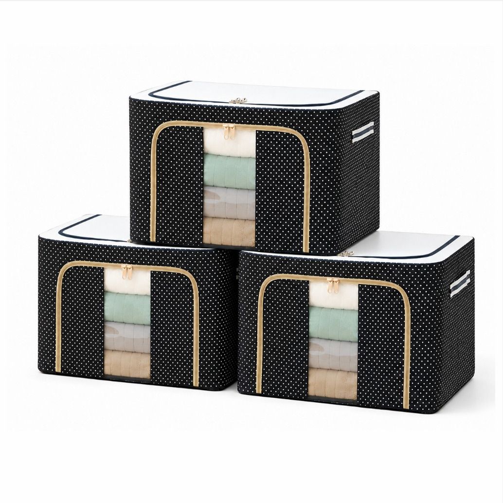 VRTREND 66Ltr ClothFold Storage Bin Set Storage Essential Poly-canvas Laundry Bag-picture-45