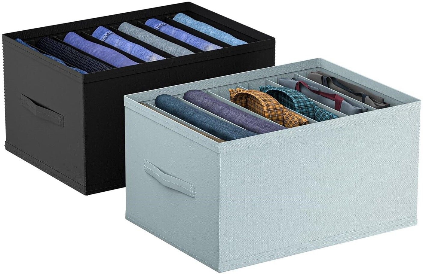 Tiarakrafts Pent Organizer 7 Grid Storage Box Foldable Closet Organizer for Clothes Poly-canvas Laundry Bag