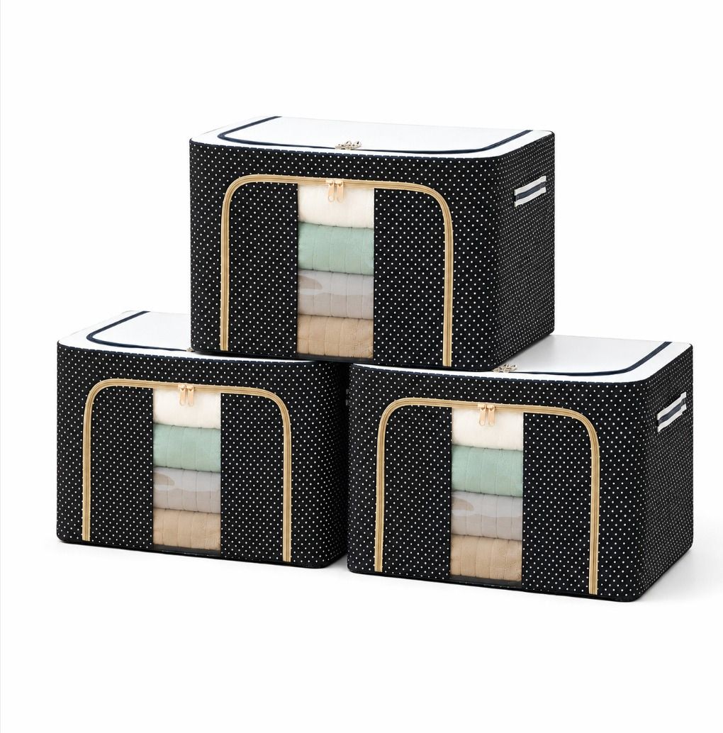 VRTREND 66Ltr ClothFold Storage Bin Set Laundry Basket Poly-canvas Laundry Bag-image-38