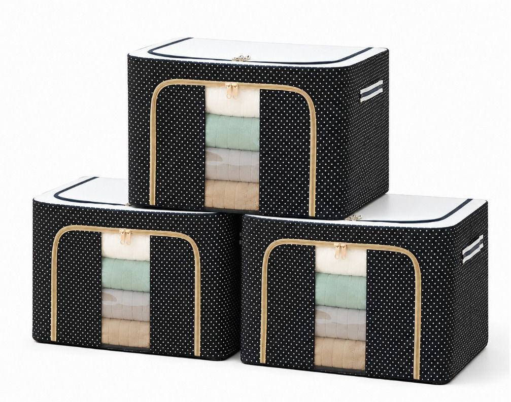 VRTREND 66Ltr ClothFold Storage Bin Set Storage Carrier Poly-canvas Laundry Bag-picture-12