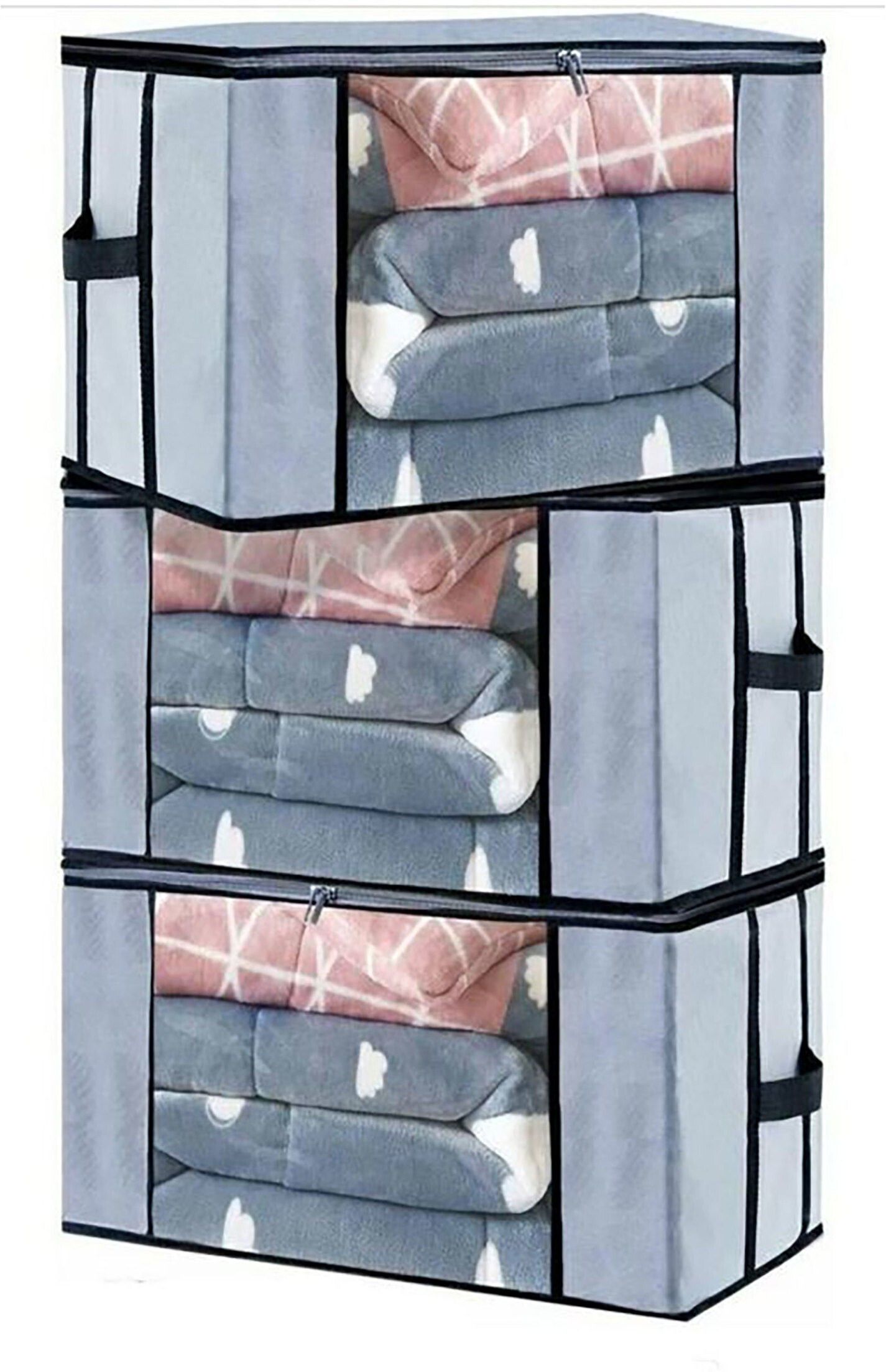 SH NASIMA Blanket Cover With A Large Transparent Window And Side Handles|Blanket SOILED Cotton Laundry Bag-image-17