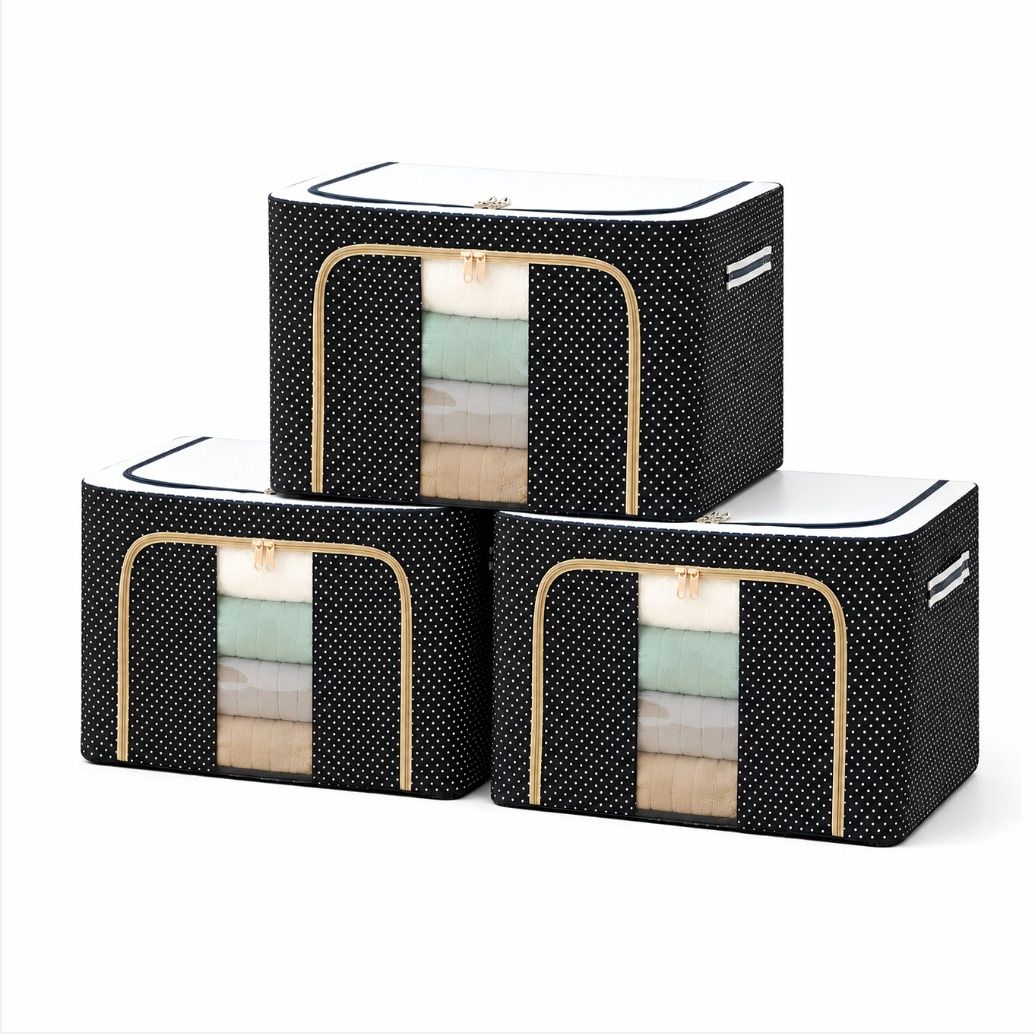 VRTREND 66Ltr ClothFold Storage Bin Set Dirty Laundry Poly-canvas Laundry Bag-image-22