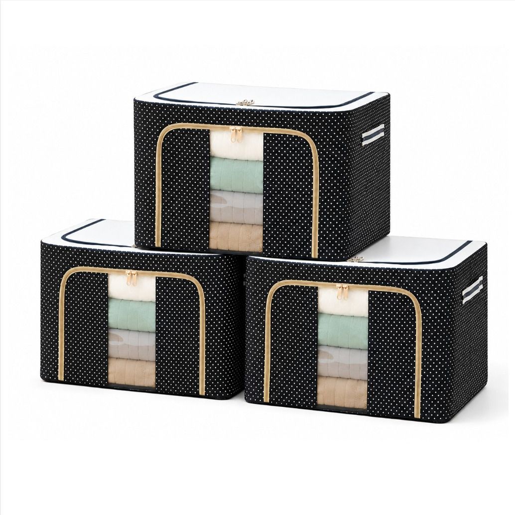 VRTREND 66Ltr ClothFold Storage Bin Set Laundry Tote Poly-canvas Laundry Bag-image-14