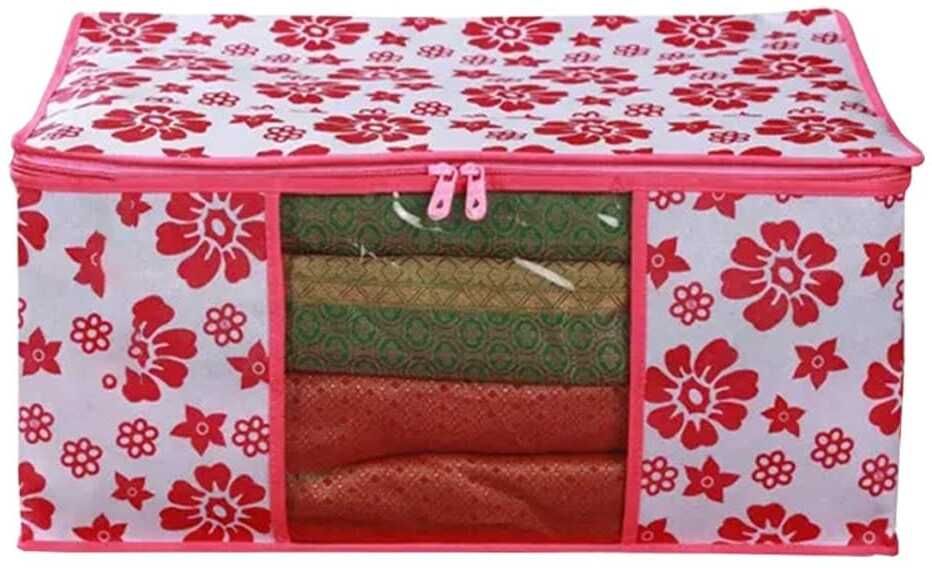 Onene Allinone4u High Quality Non Woven Saree cover/Wardrobe Organizer Clothes cover Poly-canvas Laundry Bag-image-4