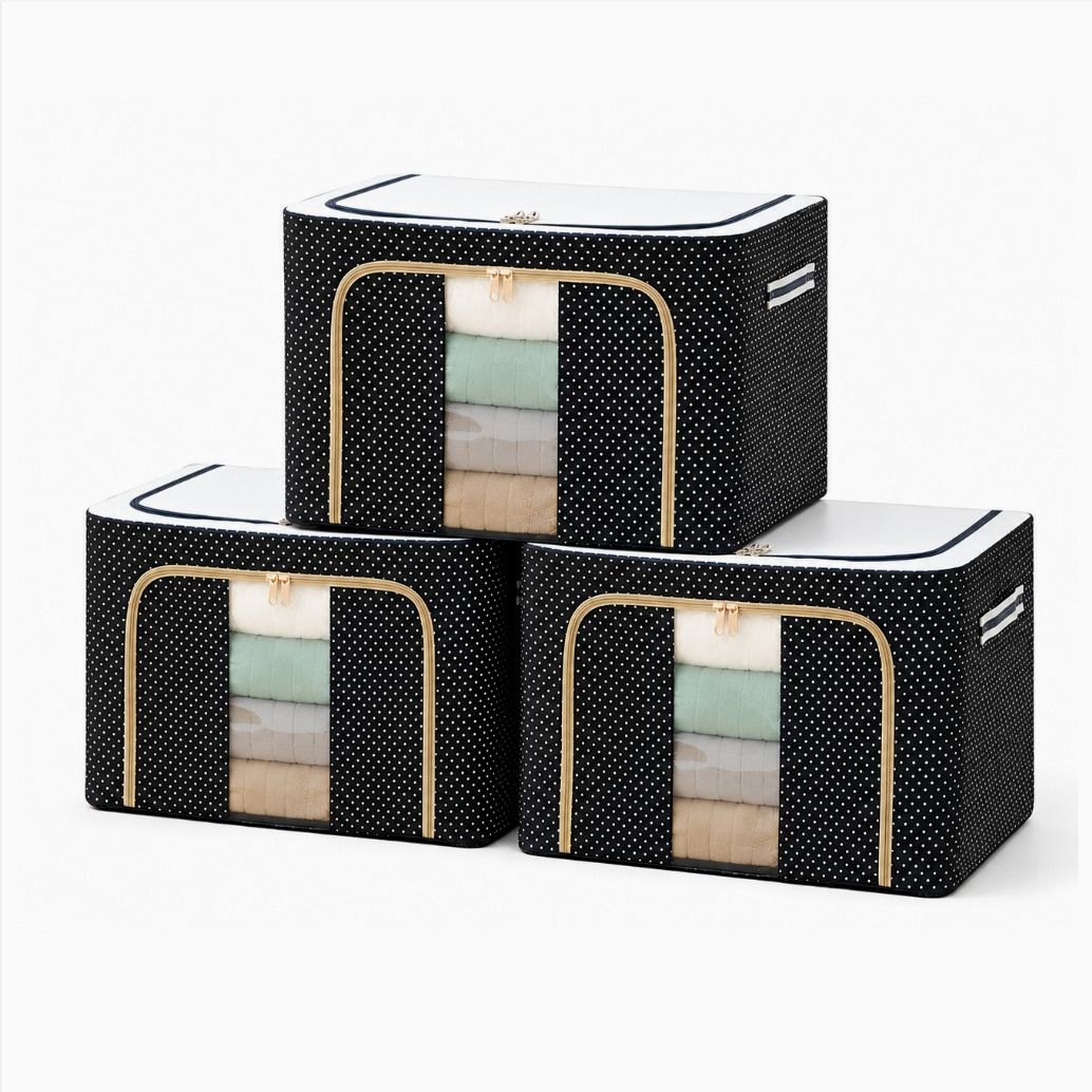 VRTREND 66Ltr ClothFold Storage Bin Set Carrier Poly-canvas Laundry Bag-image-27
