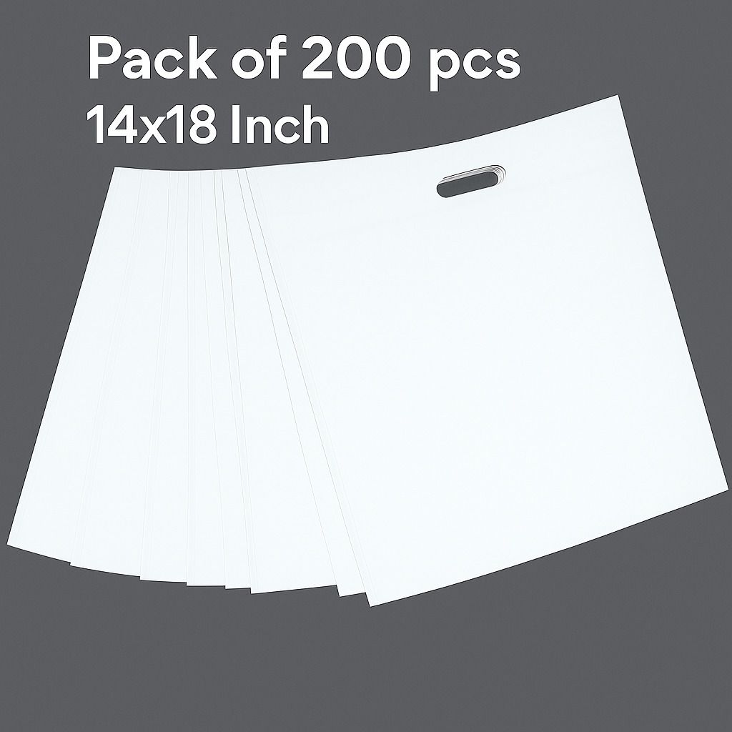 echoes of elegance Ecofriendly, Reusable D-cut Non wooven bags 14x18 (Pack of 200) Cotton Laundry Bag-image-46