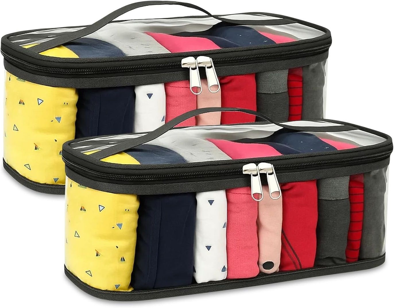 ultimatefashionista Pack of 2 Innerwear Organizer for Wardrobe Legging Storage Bag Dupatta Organizer Poly-canvas Laundry Bag