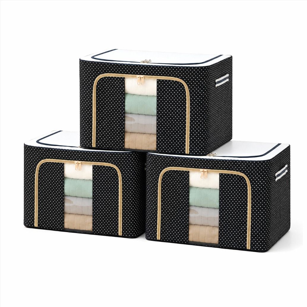 VRTREND 66Ltr ClothFold Storage Bin Set Linen Storage Poly-canvas Laundry Bag-picture-32