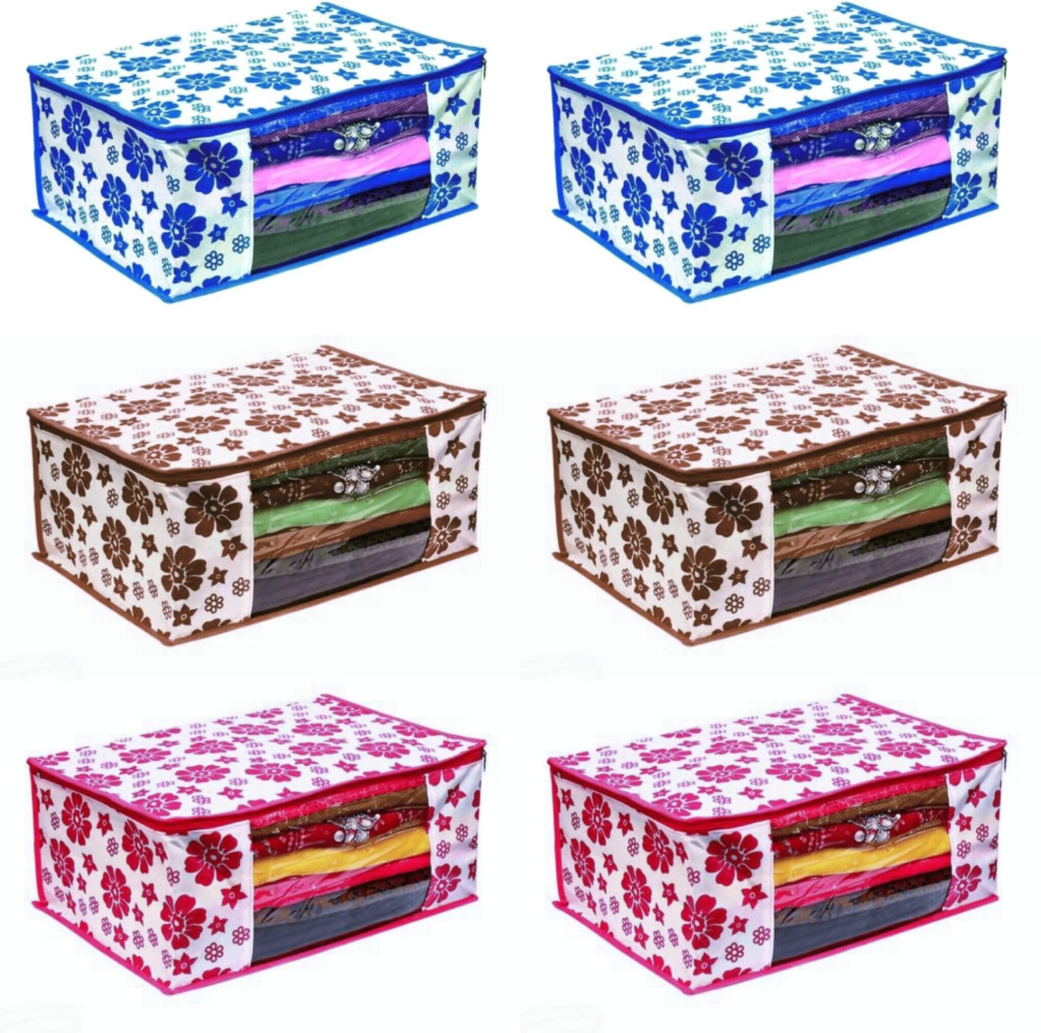 VYORA PREMIUM NON WOVEN SAREE COVER / CLOTH COVER (PACK OF 6) Poly-canvas Laundry Bag