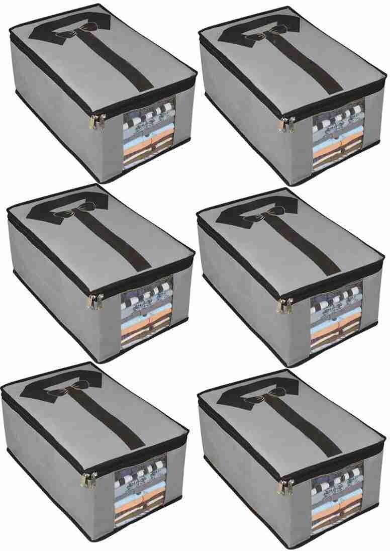Tiarakrafts Shirt Cover, Clothes Bag Shirt Organiser & storage bag, 6 pcs set (GREY) Poly-canvas Laundry Bag