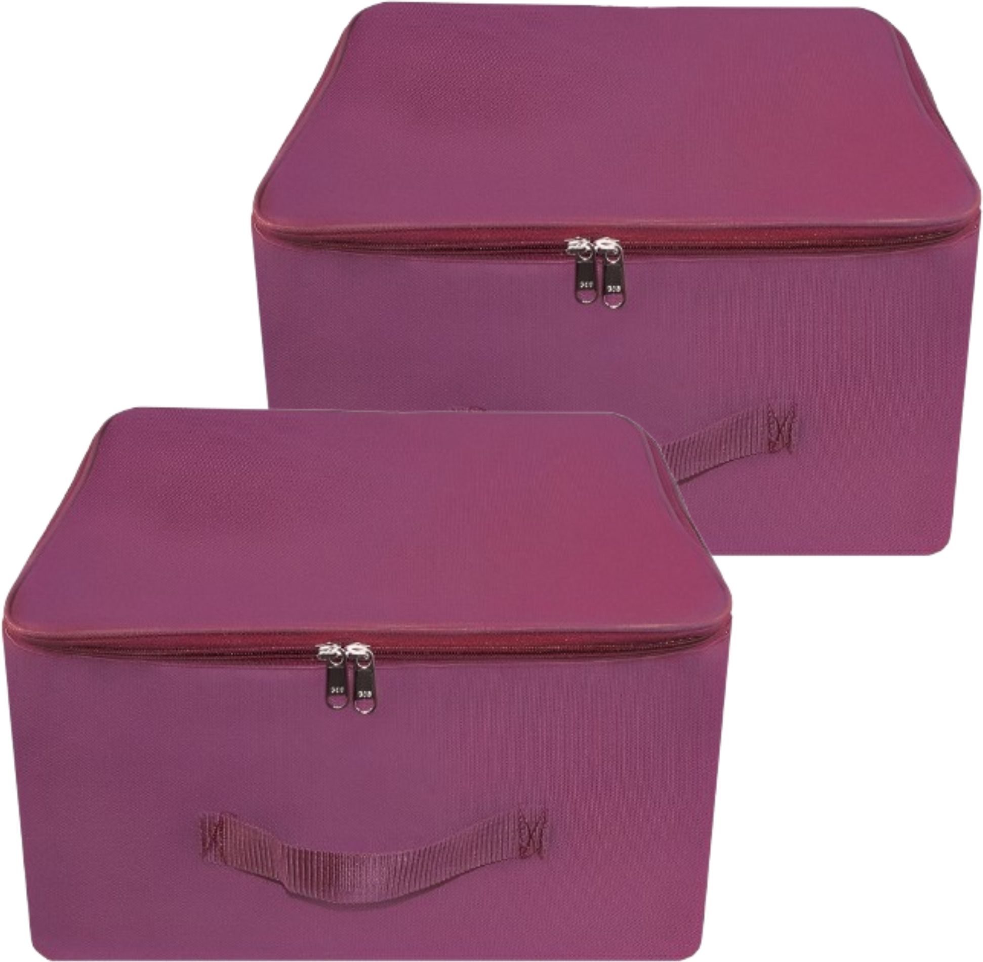 Ansarii Storage Bags for Clothes,Saree with Zip Closure & Handle (Magenta, Pack of 2) Polyester Laundry Bag