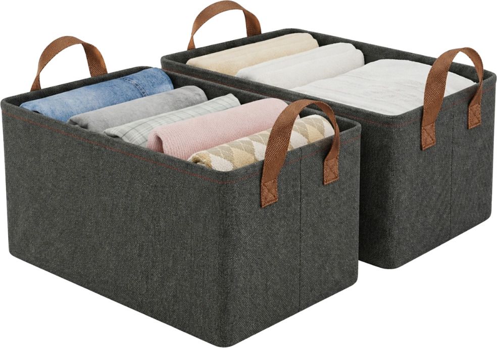 Astor Home Foldable Cloth Storage Organizer Basket for Wardrobe, Closet and Shelves, 26L | Polyester Laundry Bag-image-30