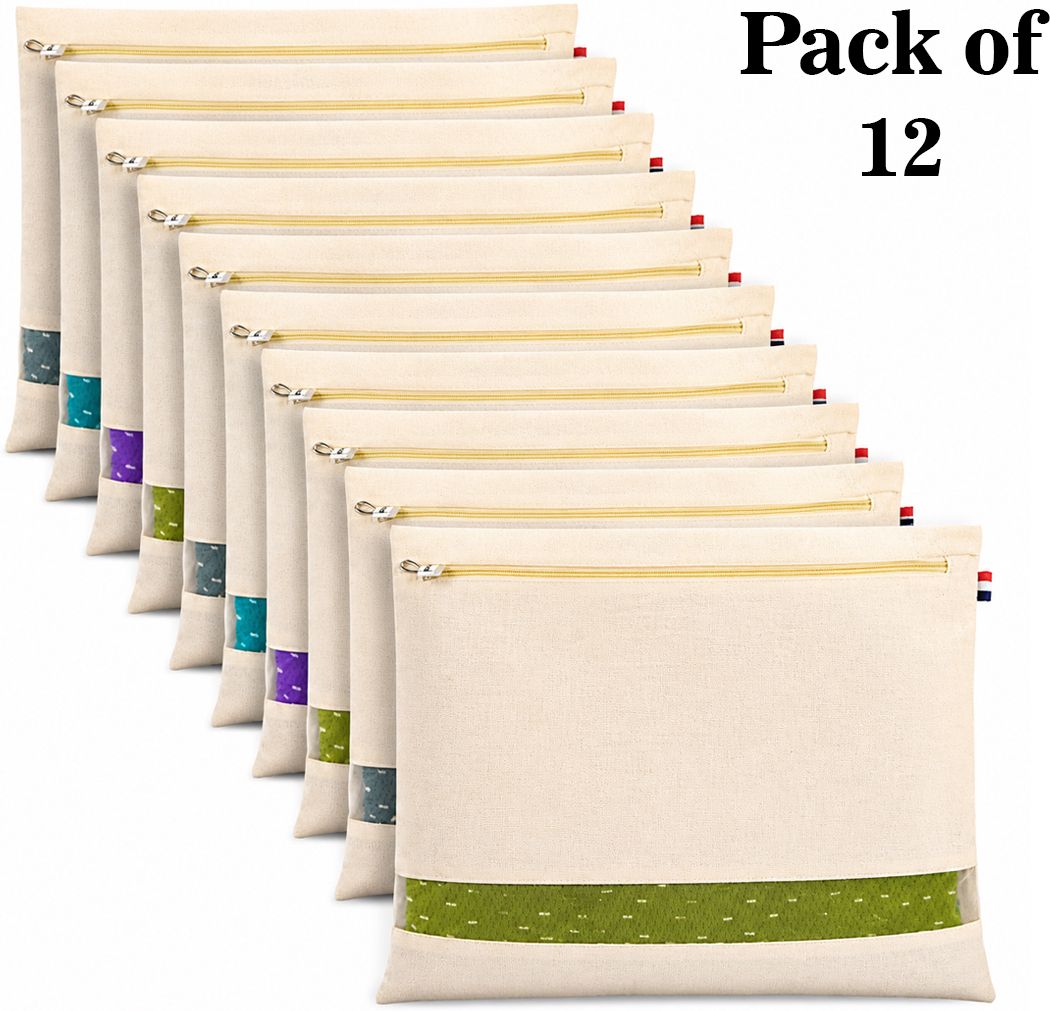 FALZAIN Saree Cover Pack of 12 Cotton Laundry Bag-image-46