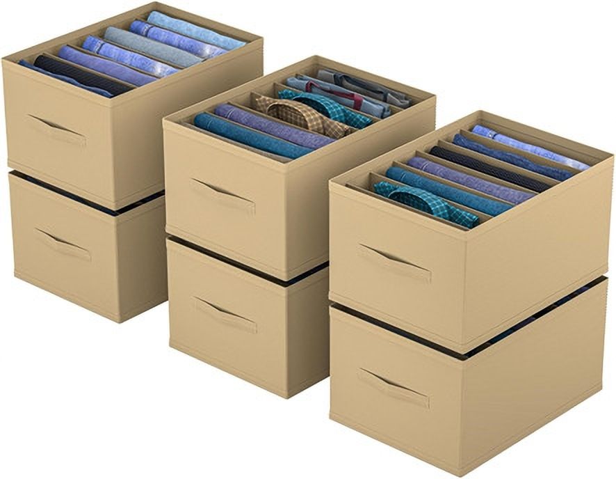 Tiarakrafts 7 Grid Pent Organizer Storage Box Foldable Closet Drawer Organizer for Clothes Poly-canvas Laundry Bag-image-40