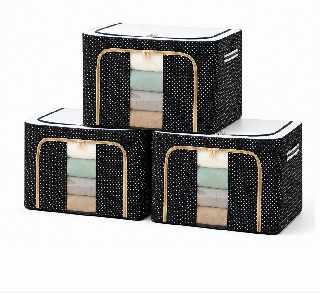 VRTREND 66Ltr ClothFold Storage Bin Set Fabric Holder Poly-canvas Laundry Bag-image-39