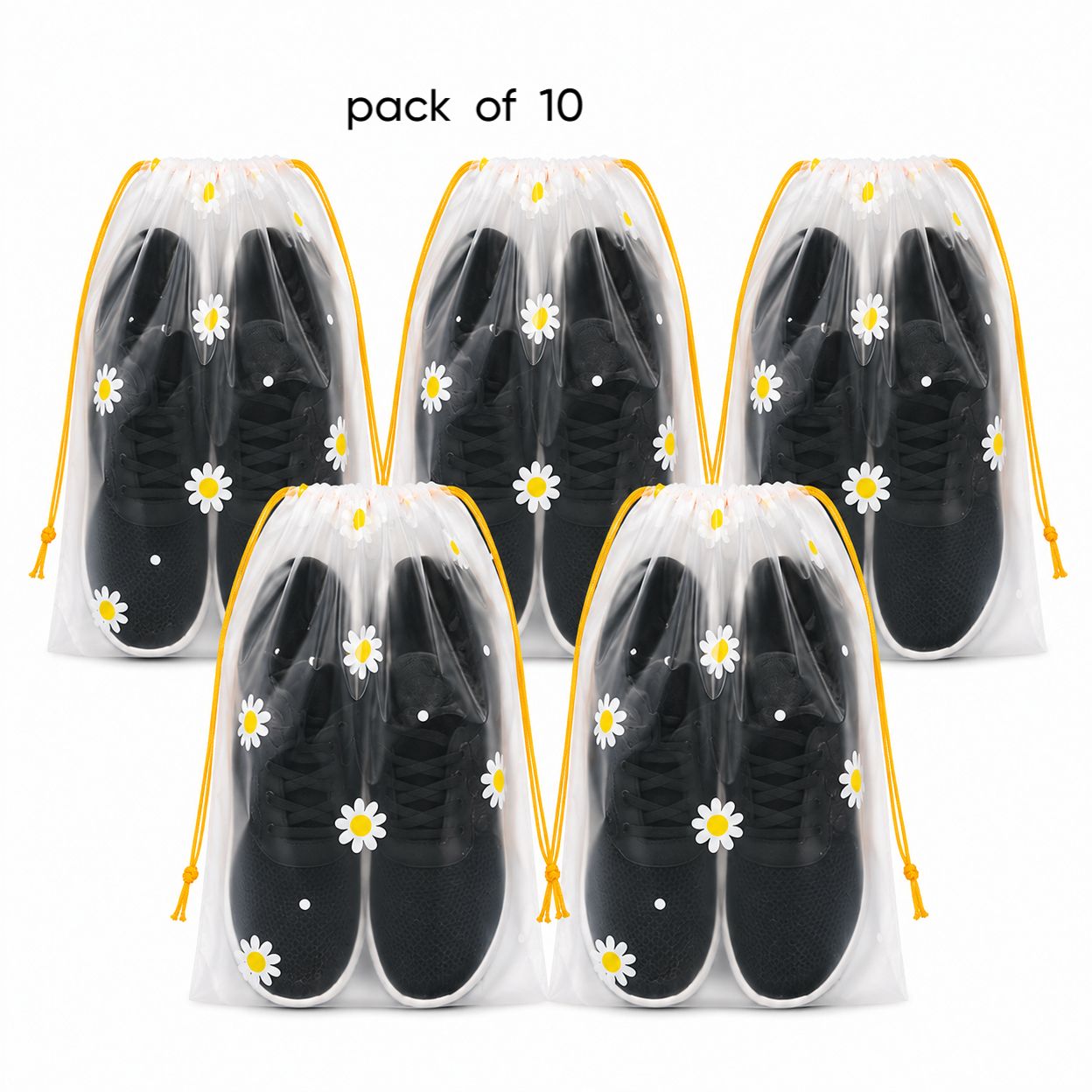 COLLECTIONVAULTS Premium Drawstring Shoe Storage Bag Pack of 10 Poly-canvas Laundry Bag-picture-10