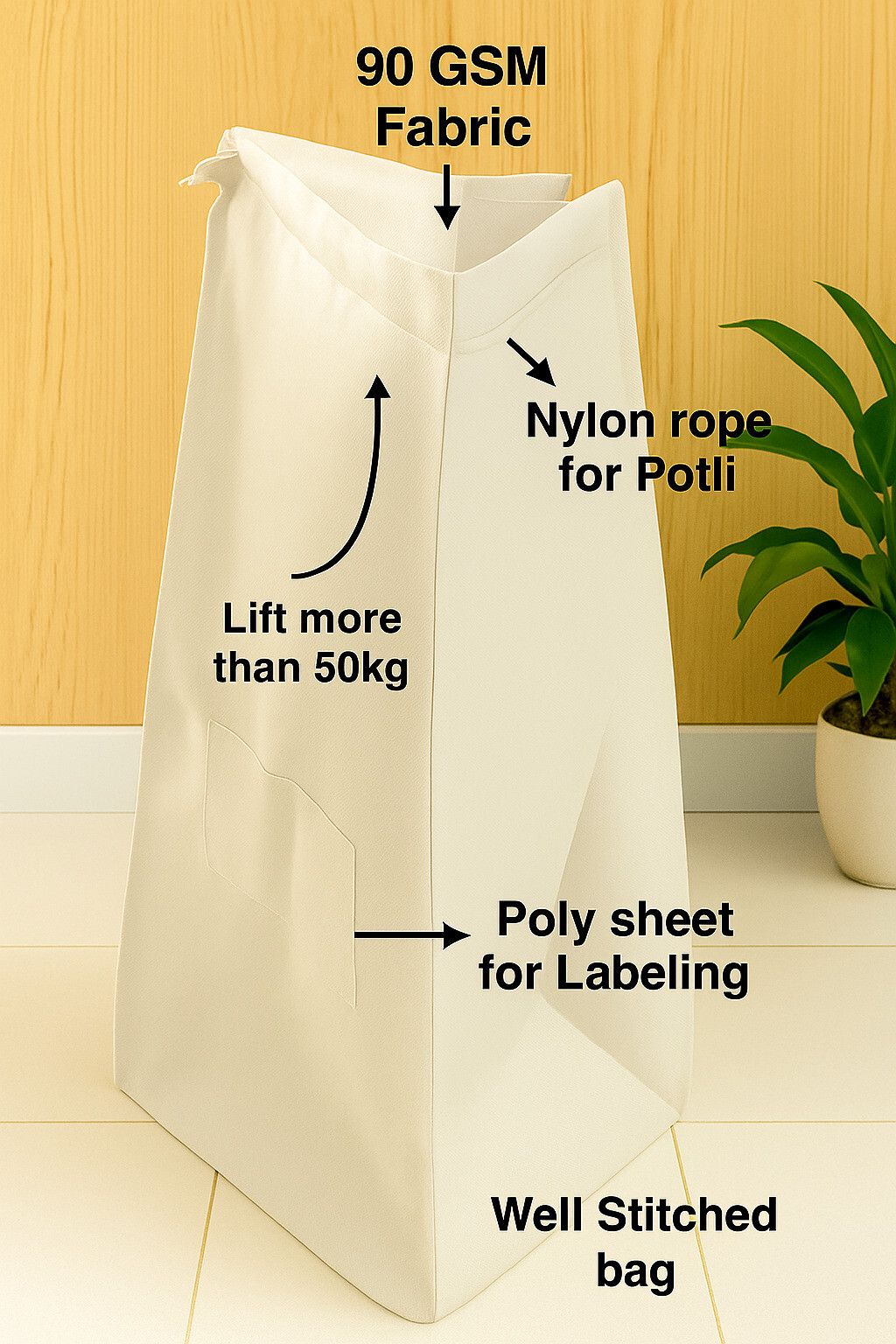 echoes of elegance 5 pieces White Laundry, Storage Non Woven Bag (17x12x11 inch) Polyester Laundry Bag-image-37