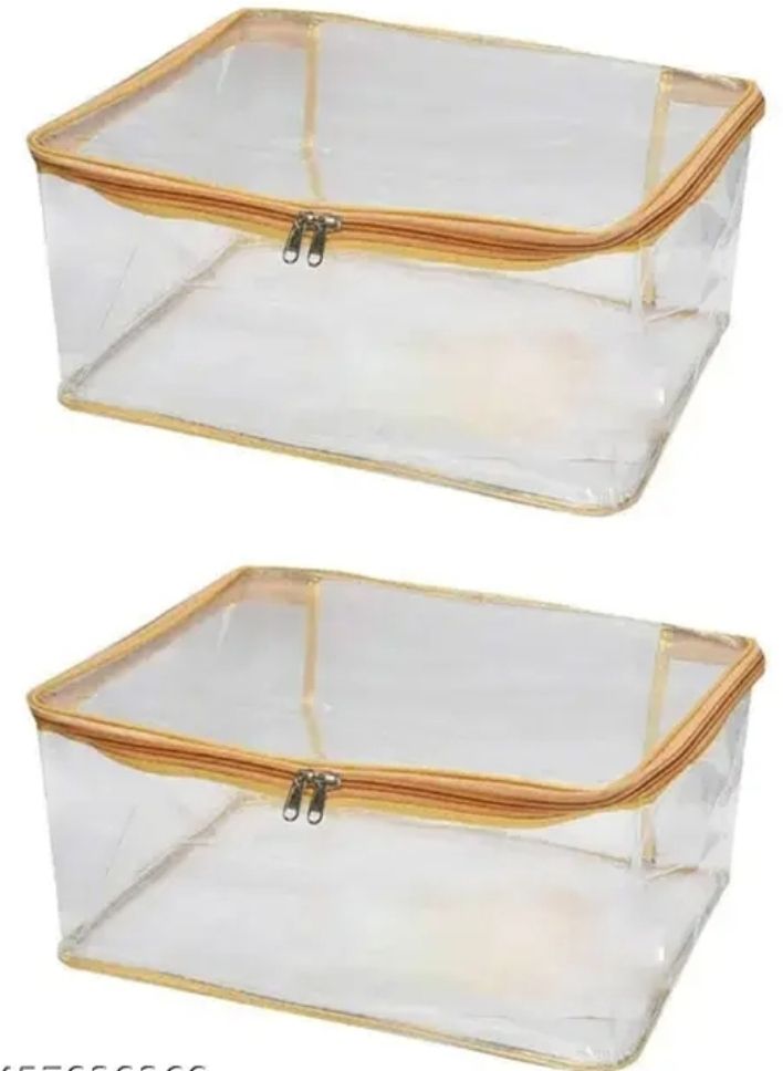 Md shahid ( pack of 2) large transparent High quality garment cover bag Polyester Laundry Bag-image-2