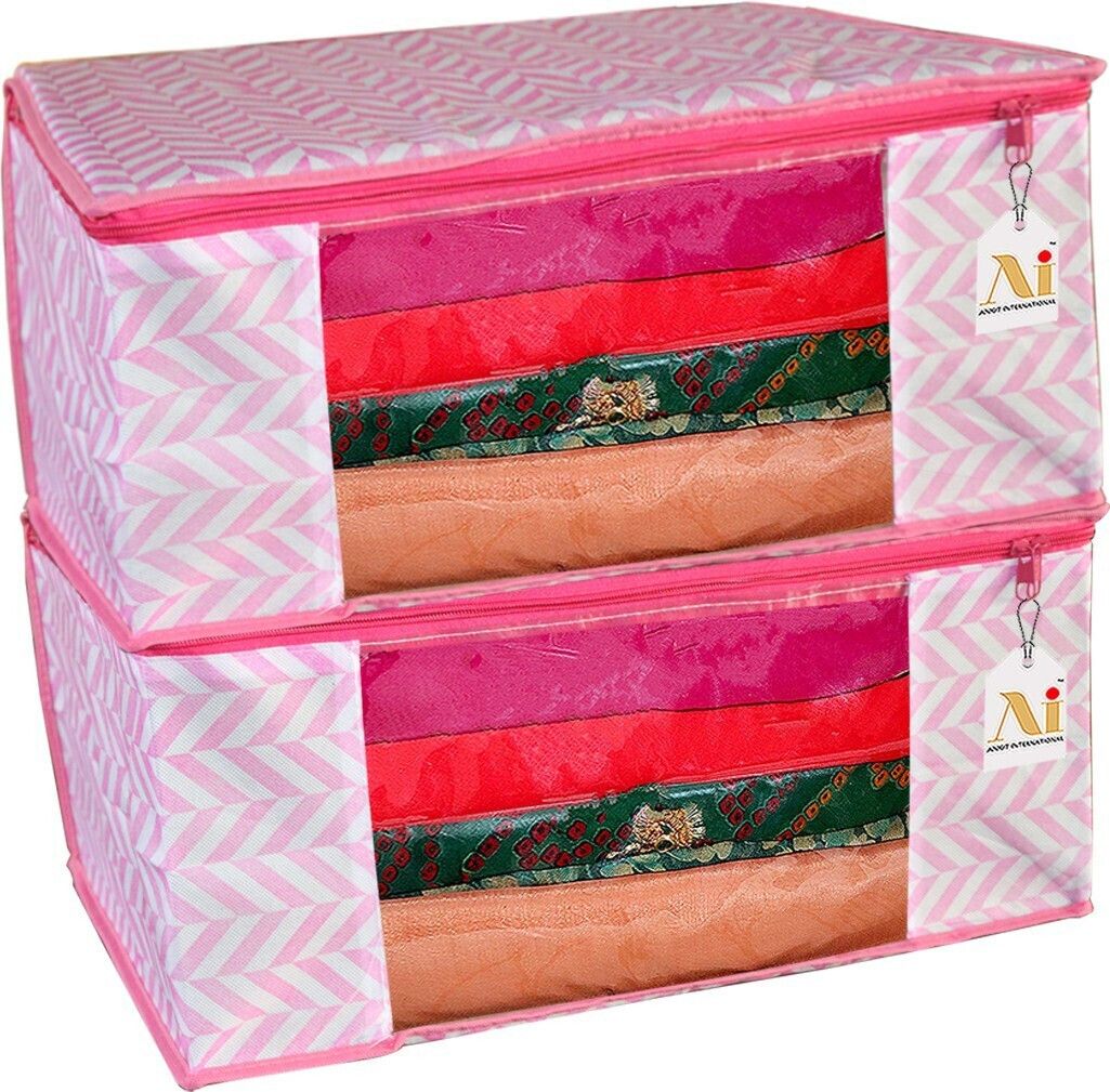 Champaran Industries Designer saree cover/Travel bag/Storage Box/Cloth organizer/Cloth cover Cotton Laundry Bag-image-19