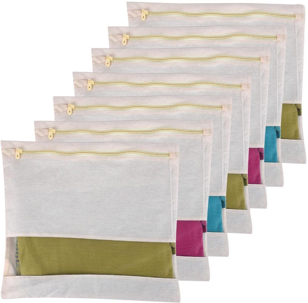 Vriti Creations Cotton Saree Covers For Silk Sarees With Zip Closure Cotton Laundry Bag-picture-16