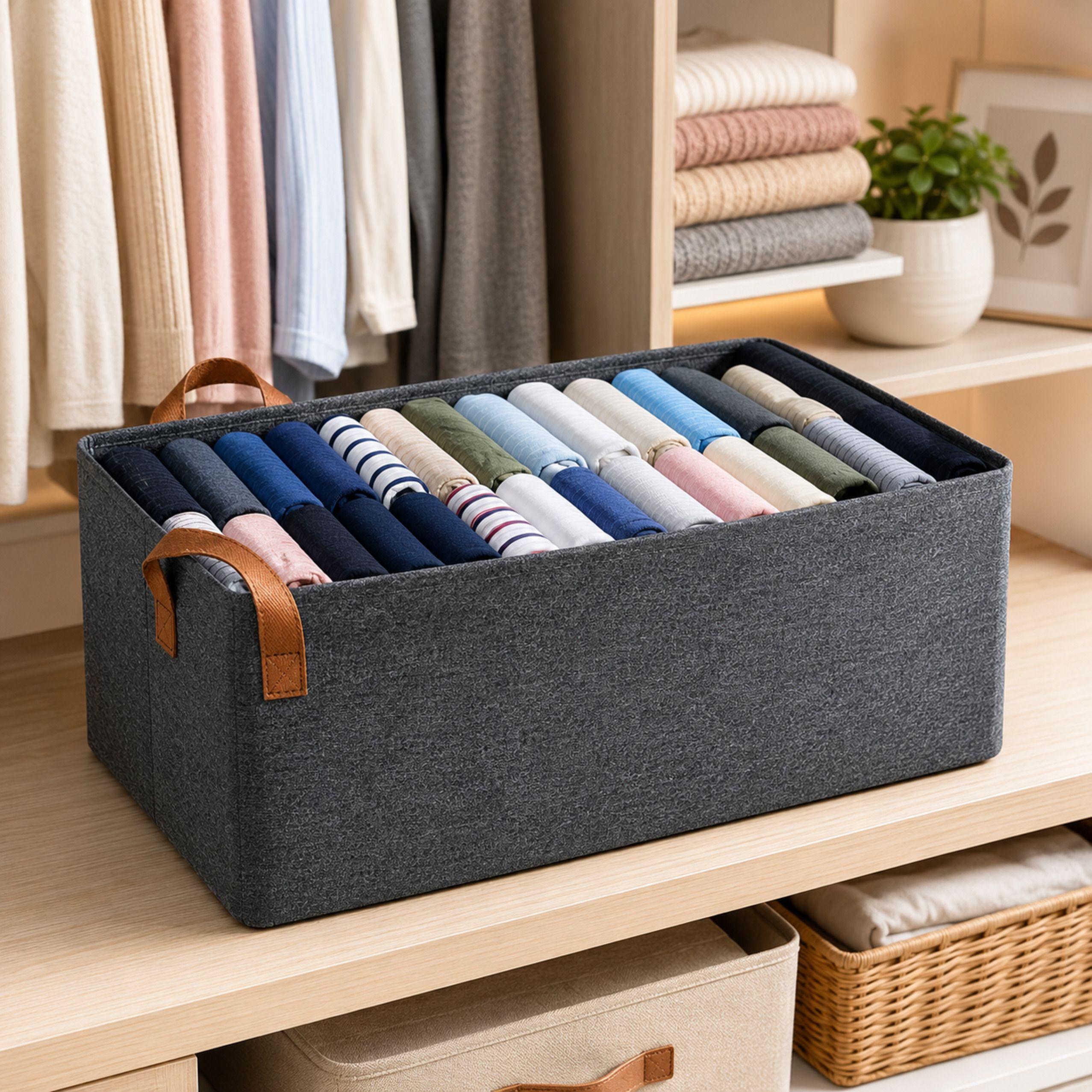 prakhar Foldable Storage Box | GR1F1 | Foldable & Collapsible Polyester Laundry Bag-image-6