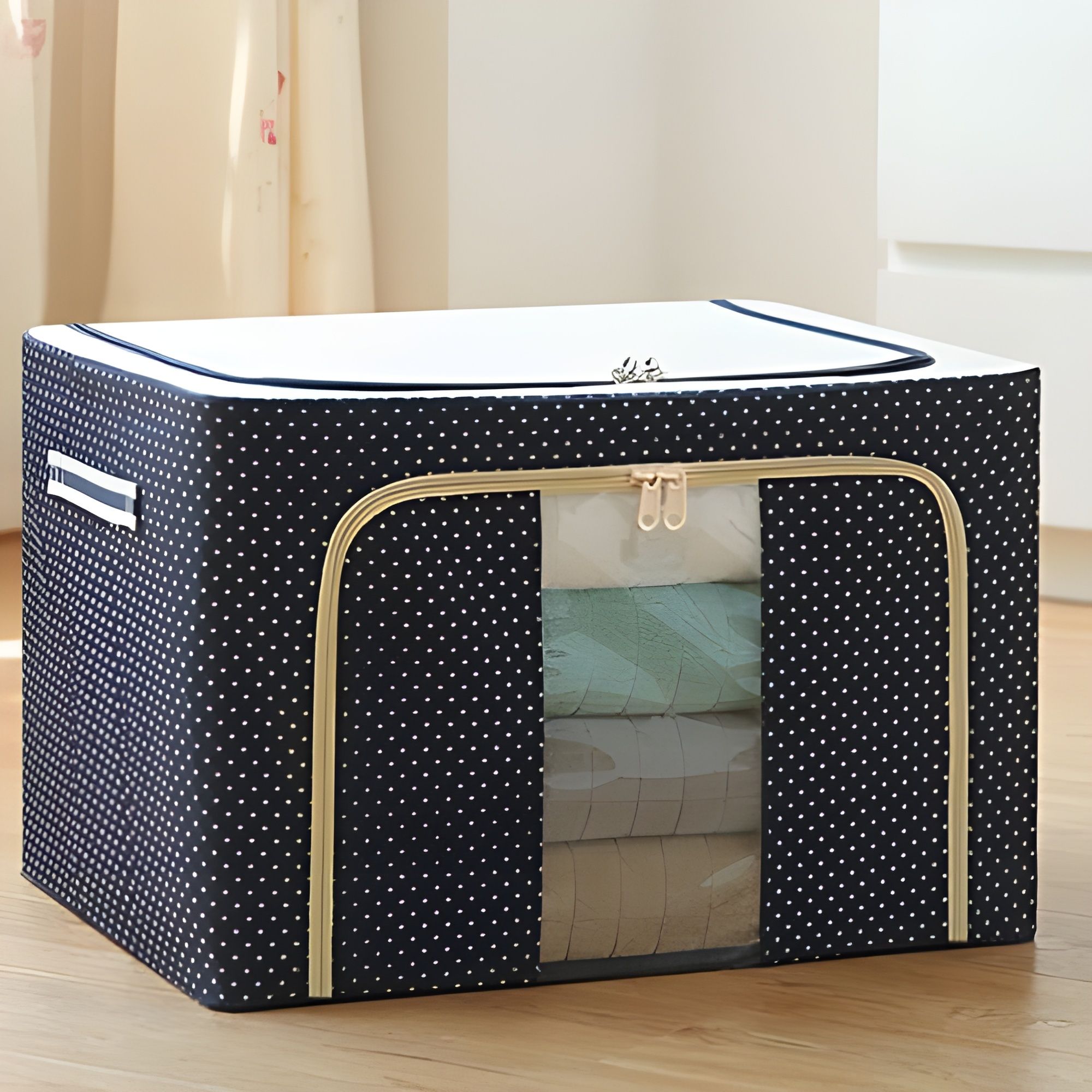 Snehmurti Storage Box for Clothes, Foldable Wardrobe Storage Organizer Bag 1PCS Polyester Laundry Bag-image-22