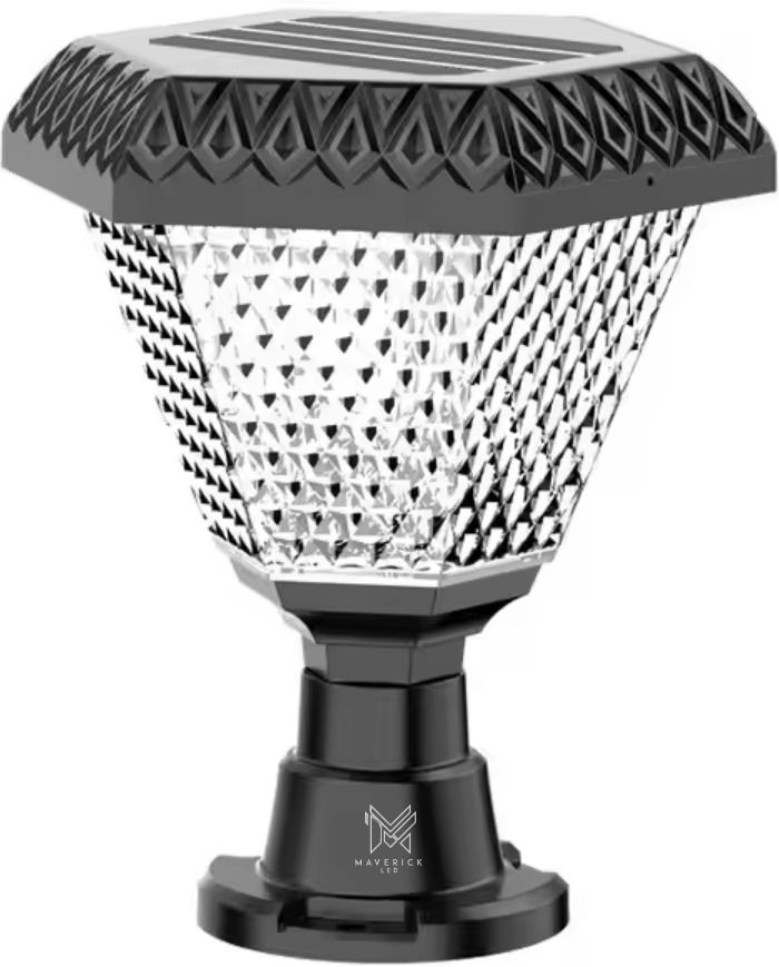 Solar RGB Gate Light 33 LED Hexagon Pillar Lamp IP65 Waterproof - Warm White Gate Light Outdoor Lamp-image-12