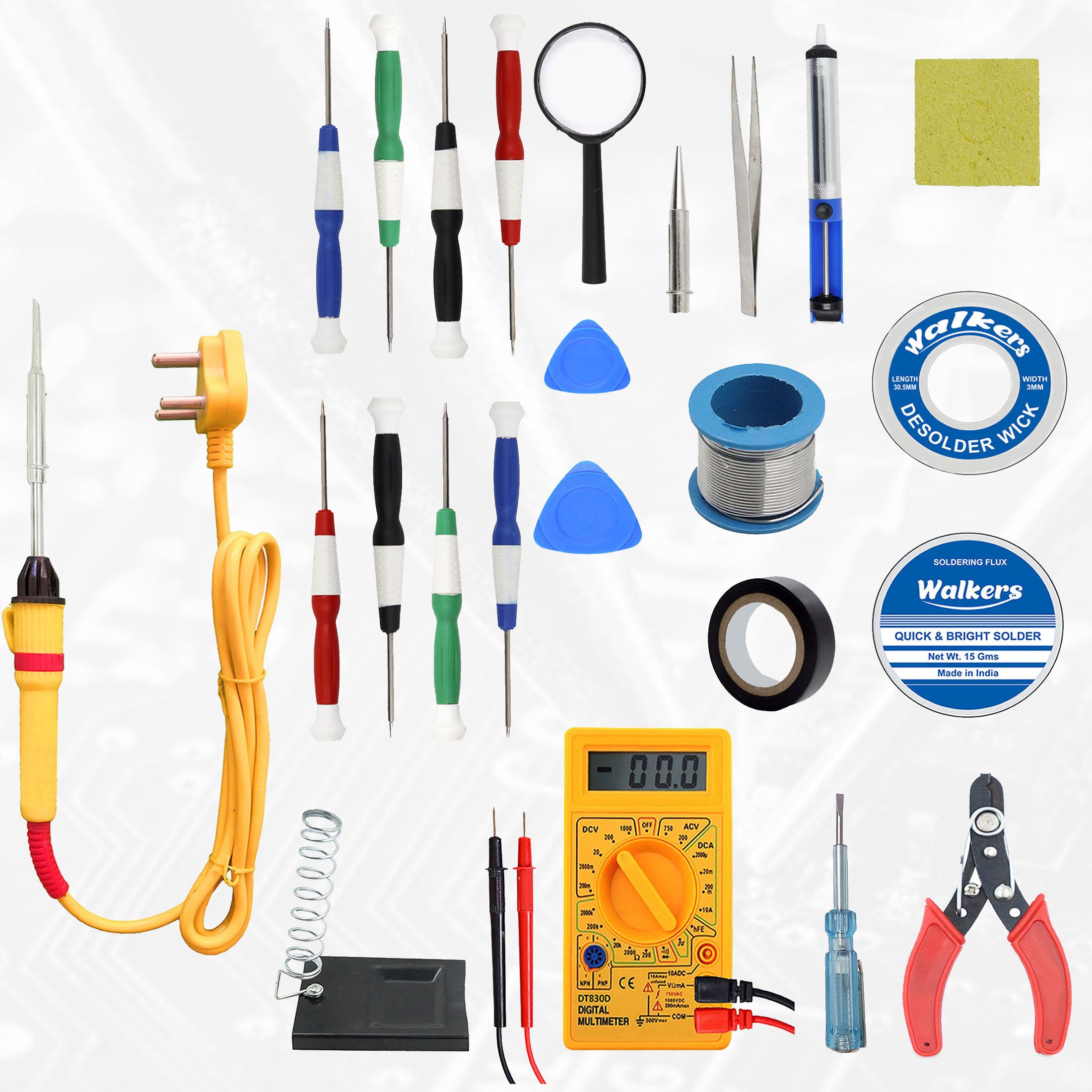 WKCB51 24in1 25W Soldering Iron Equipment Tool Machine Combo Kit with Multimeter 25 W Simple-image-37