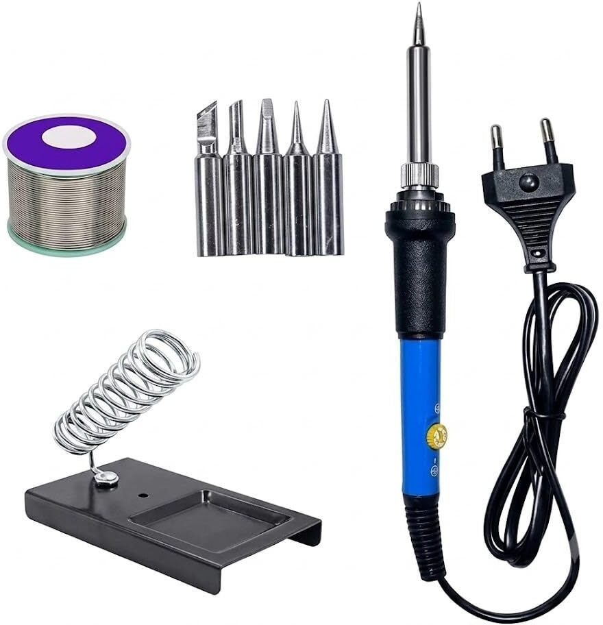 60W Adjustable Temperature Soldering Iron Kit with Tips, Wire & Stand 0 W Temperature Controlled-image-6