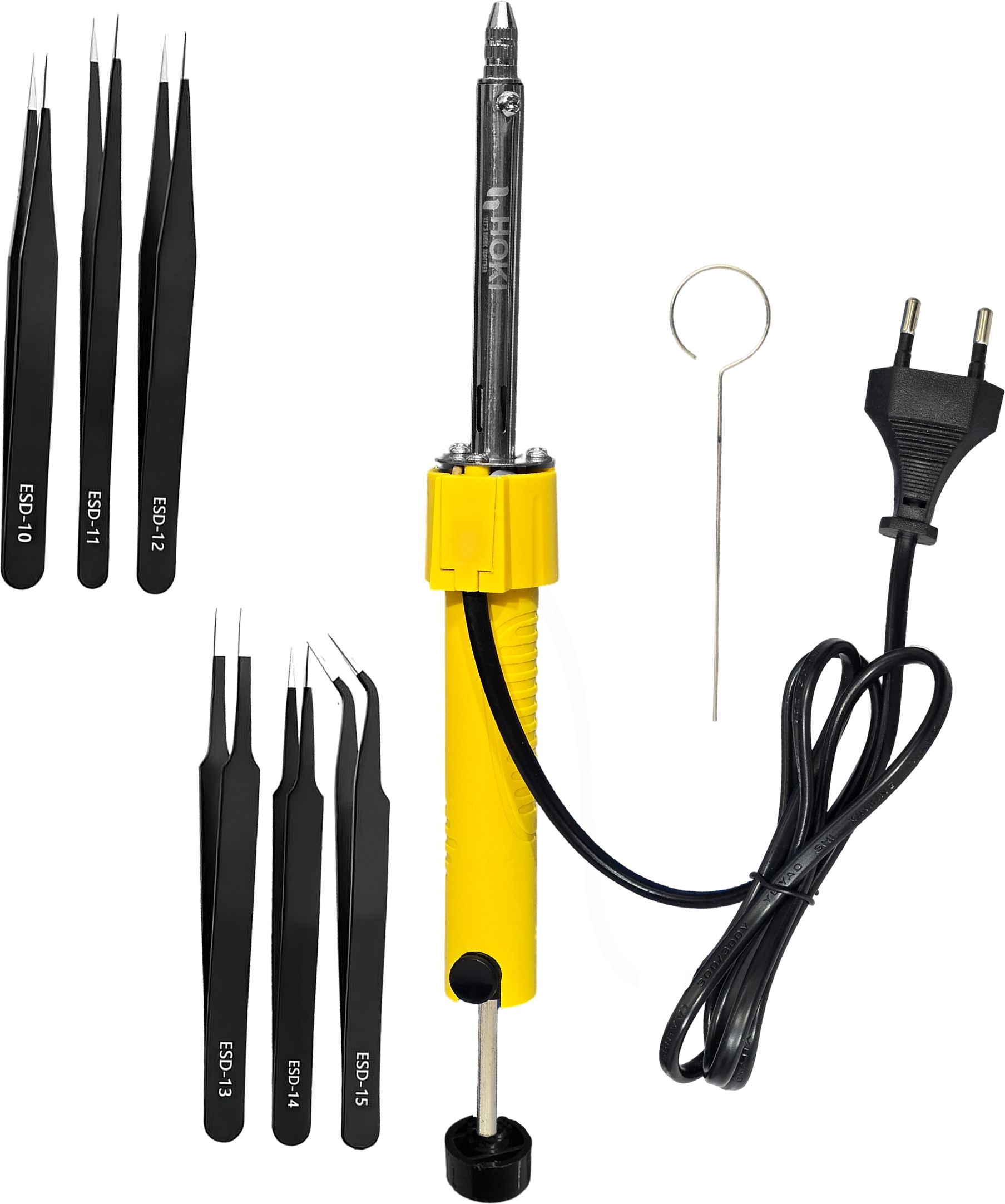 digital craft 40W DIY Electronics Soldering Tool Kit with 6PCS Precision Tweezers 40 W Temperature Controlled-picture-37