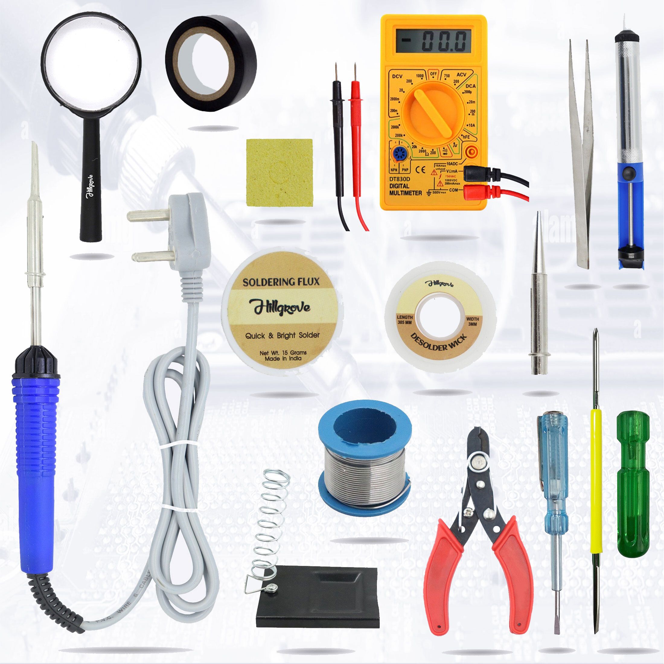 HGCM273M1 15in1 Soldering Machine Combo Kit Set with Digital Multimeter 25 W Simple-image-2