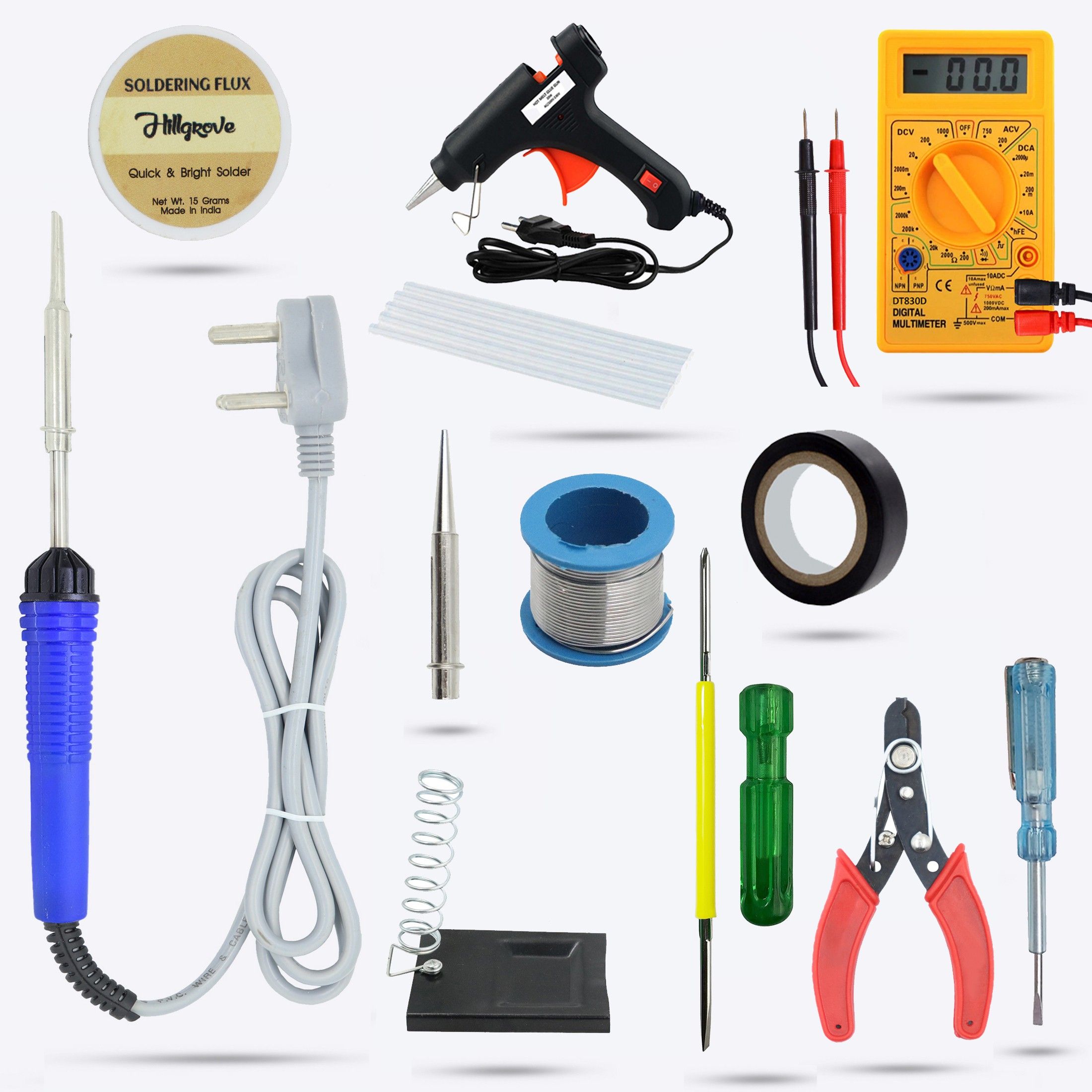 HGCM418M1 12in1 Soldering Glue Gun Combo Kit with Multimeter,2in1 Screwdriver 25 W Simple-image-6