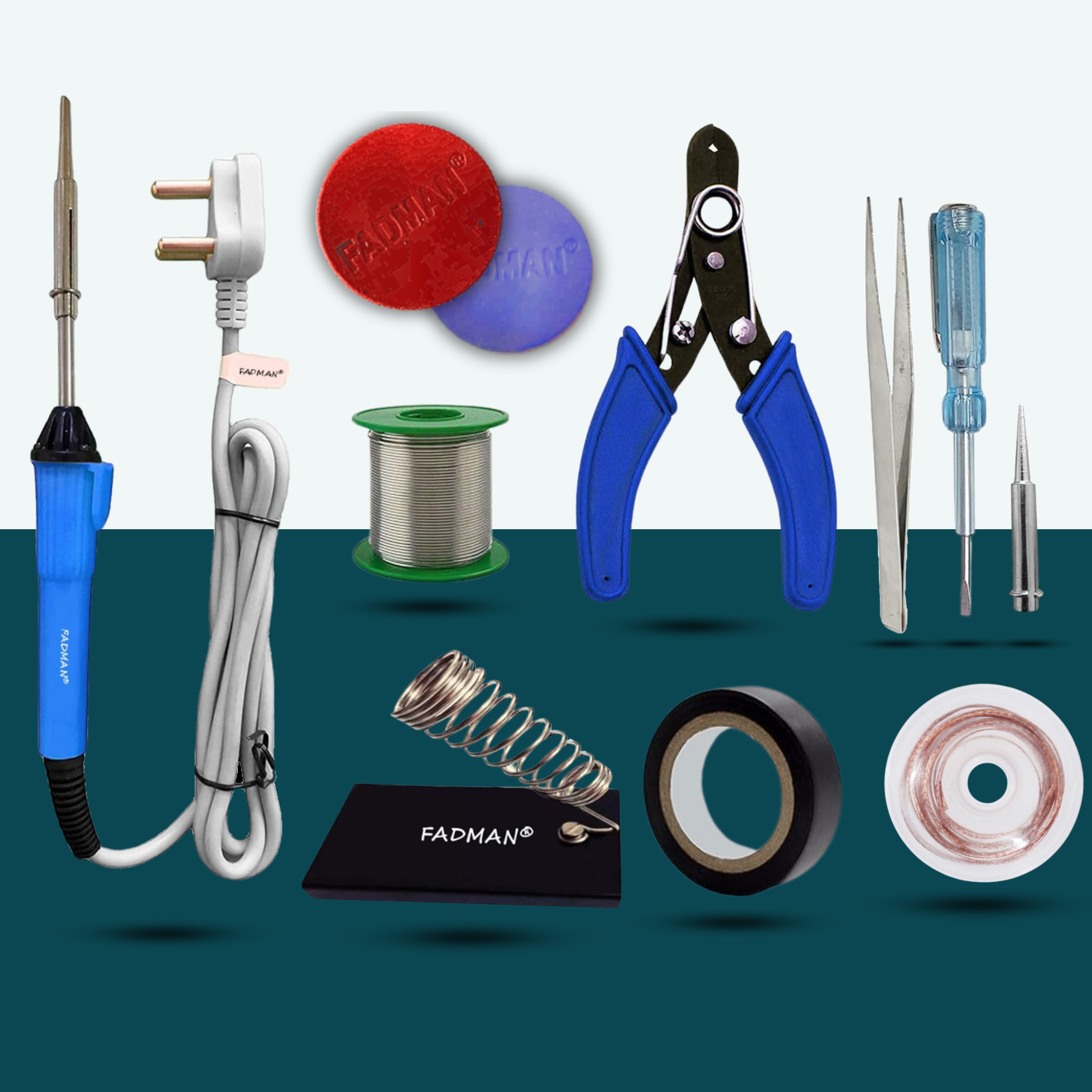 Electronic Blue 10in1 Mobile Soldering Iron Kit Set 25 W Simple-image-20