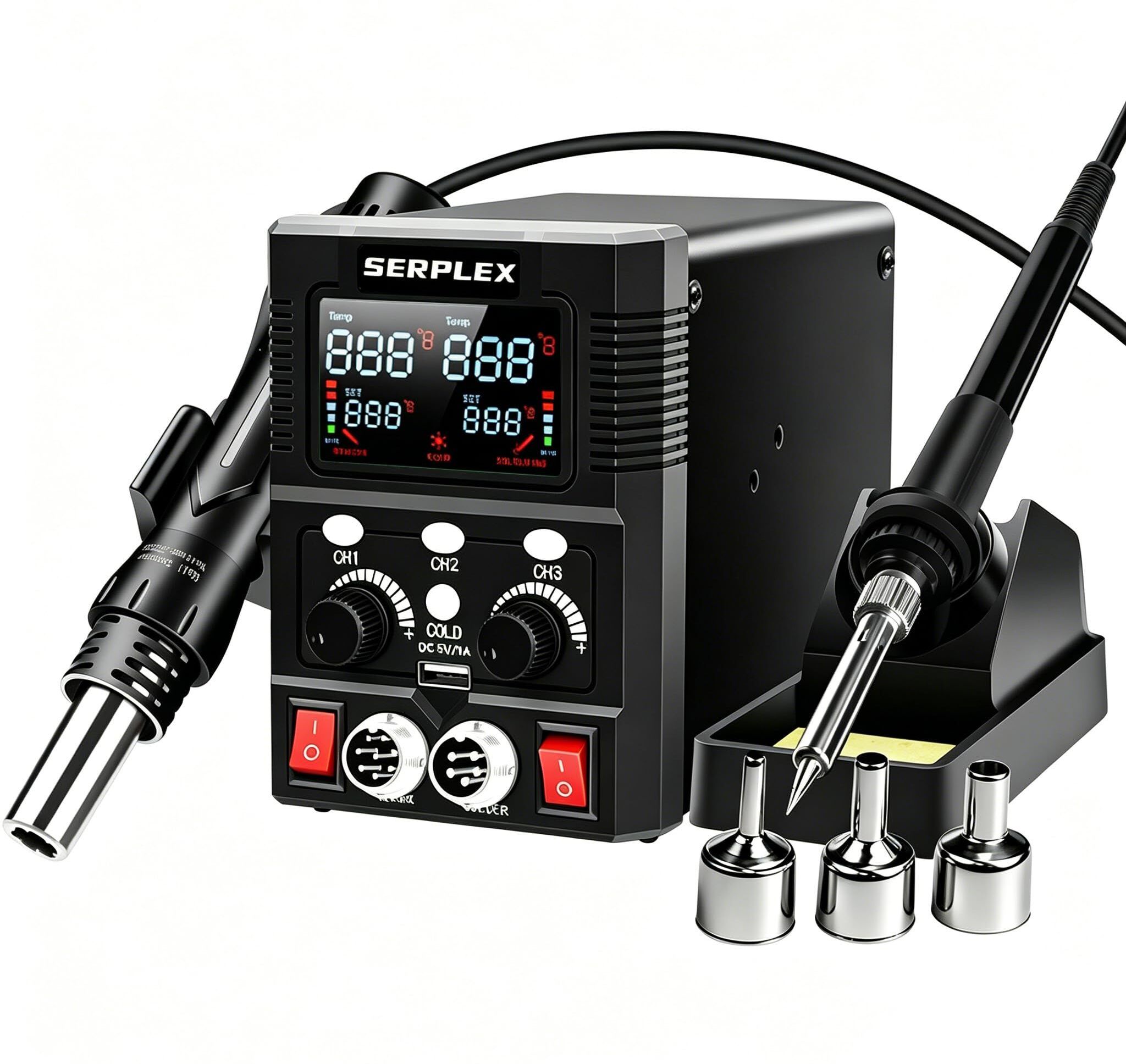 2 in 1 Hot Air Gun Soldering Station 60 W Temperature Controlled-image-7