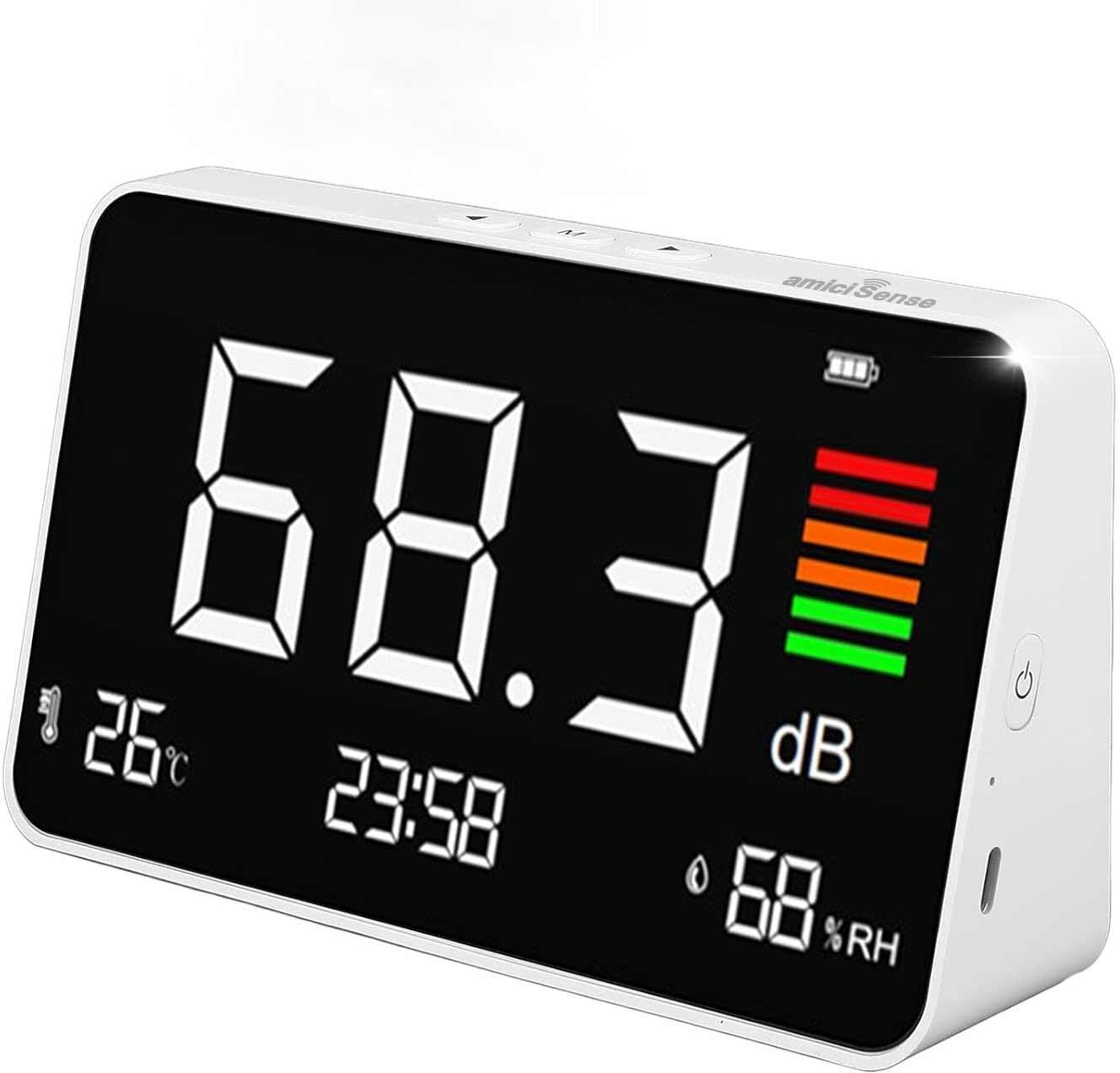 4‑in‑1 Decibel Meter | 30–130 dBA Sound Level | LED Display with Temperature Sound Meter-image-27