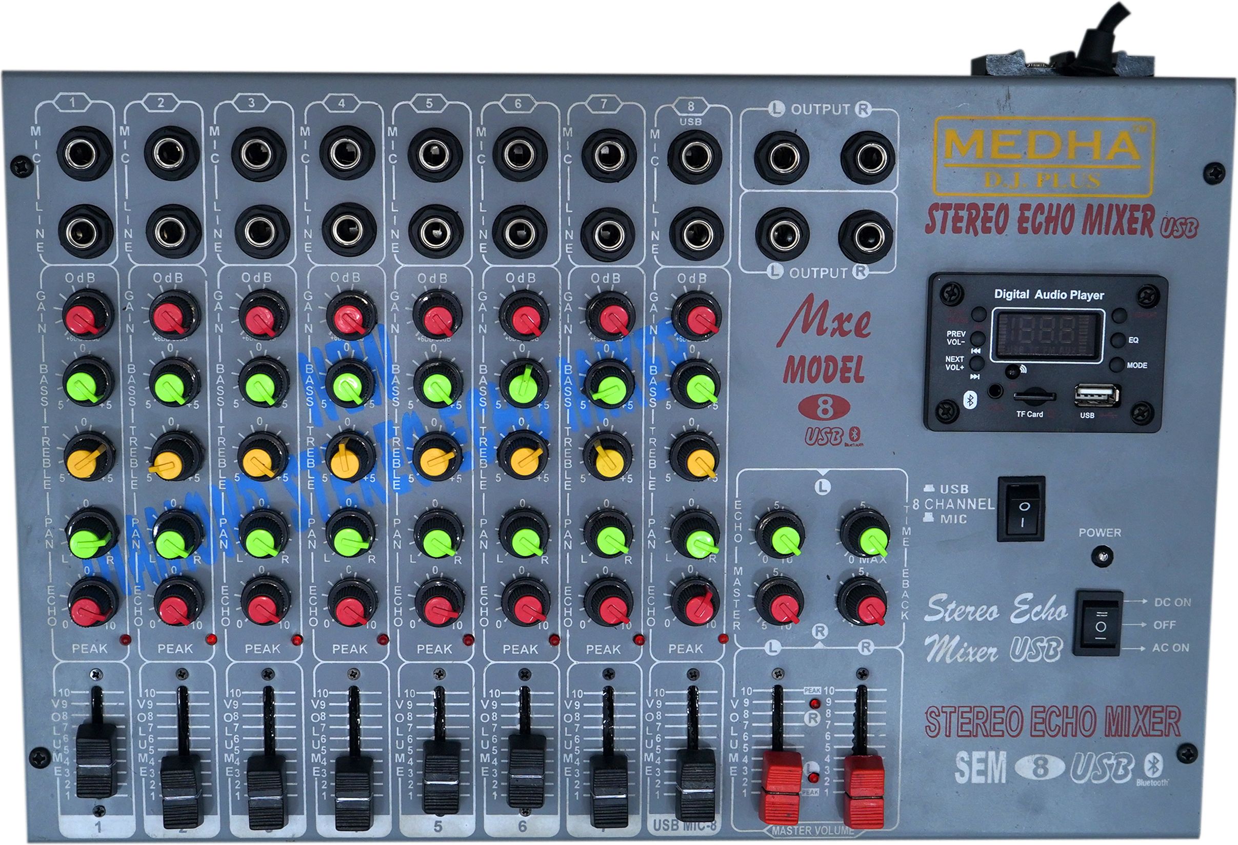 PROFESSIONAL 8 CHANNEL STERO ECHO MIXER WITH INBUILT DIGITAL MEDIA PLAYER Digital Sound Mixer-image-35