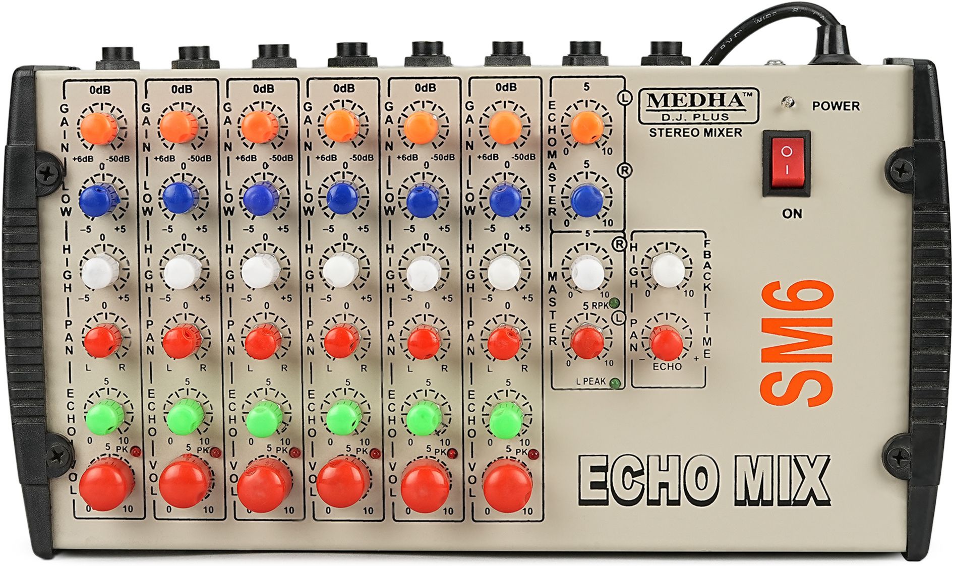 SM-6 Professional 6 CHANNEL STERIO ECHO Analog Sound Mixer-image-49