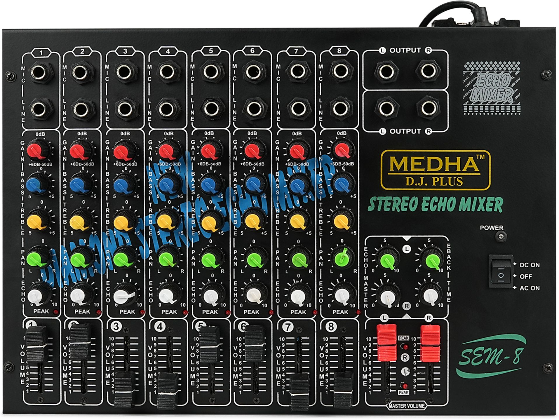 Professional 8 Channel Stero Echo Mixer With Top Quality Digital Sound Mixer