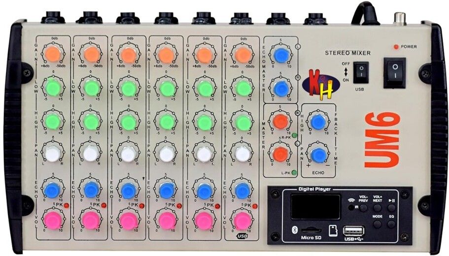 6 Channel Live Sound Mixer with USB & Bluetooth – Stereo Digital Echo Powered Sound Mixer-image-10