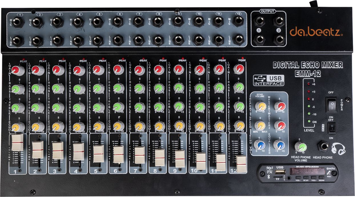 Professional 12-Channel mixer EMM-12 Digital Sound Mixer & Audio Interface USB Analog Sound Mixer-image-47