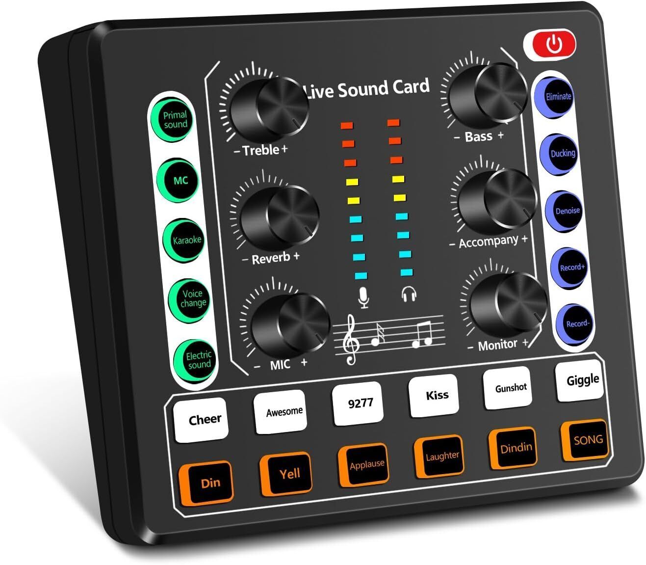 Audio Mixer,Audio Interface DJ Mixer Live Sound Card Effects and Voice Changer Digital Sound Mixer-image-32