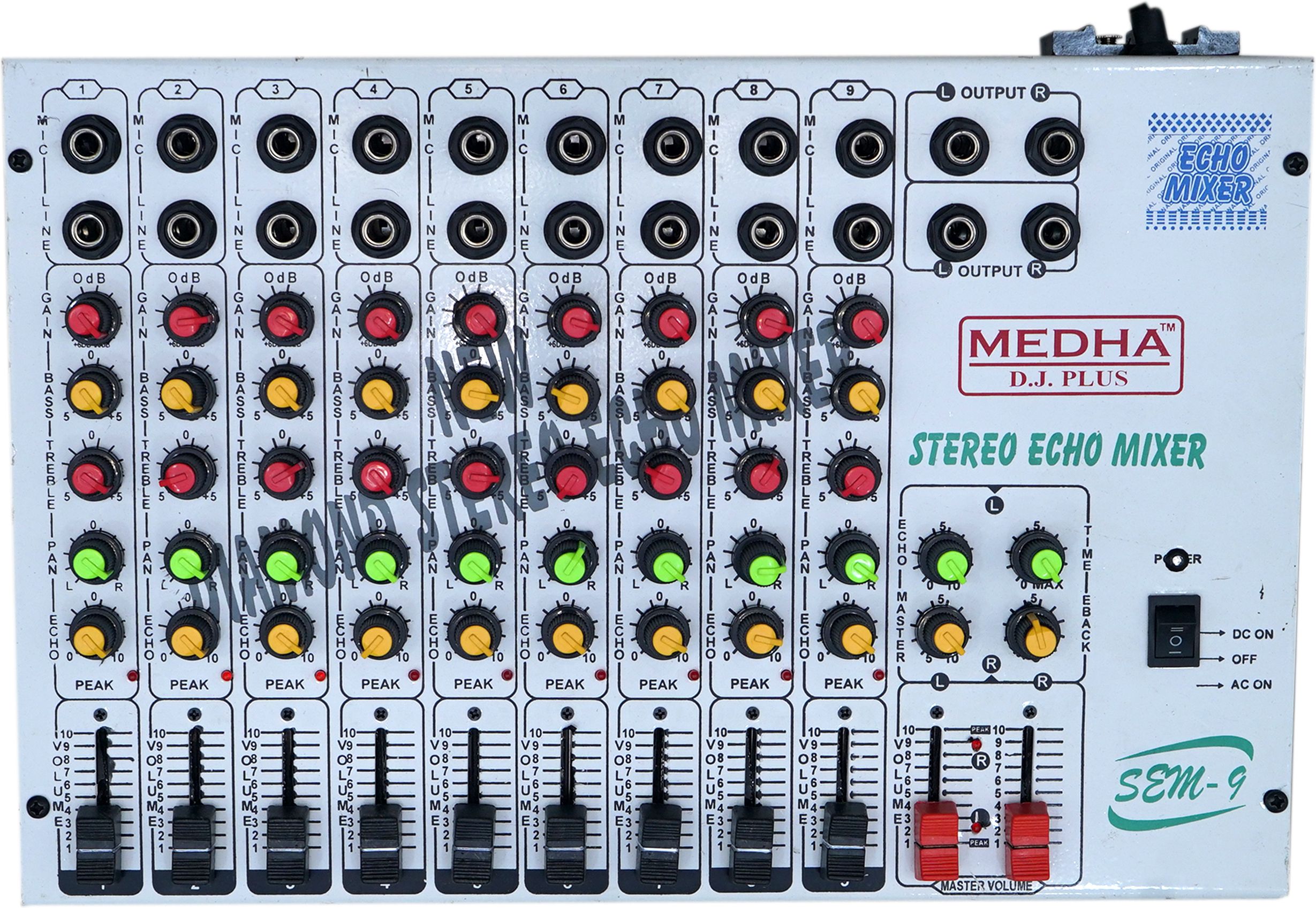 PROFESSIONAL 9 CHANNEL STERO ECHO MIXER Analog Sound Mixer-image-38