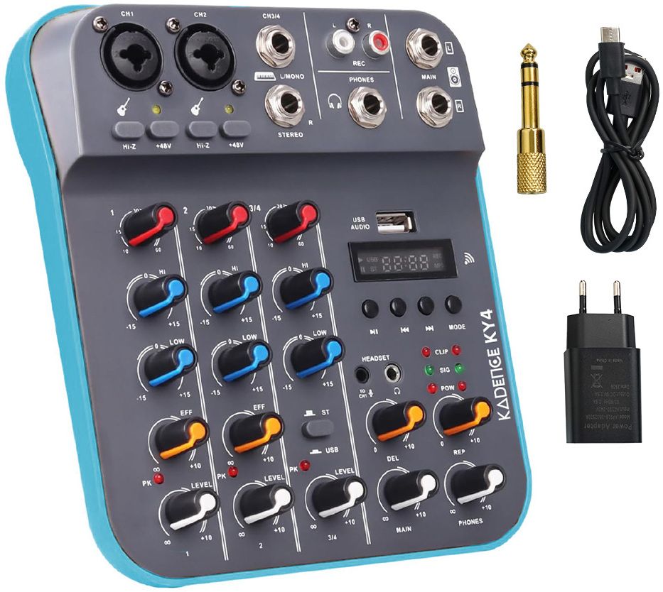 4 channel Youtube audio mixer for youtube Videos, podcasts and Vlogs Analog Sound Mixer-image-47
